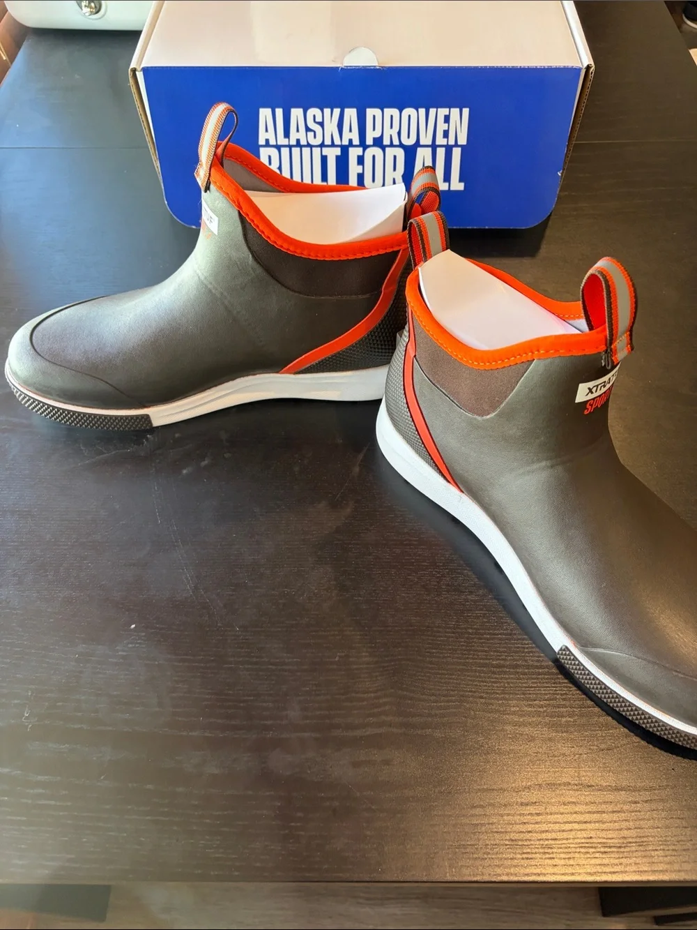 NWT XTRATUF Sport Men's Brown and Orange Waterproof Rain & Snow Boots